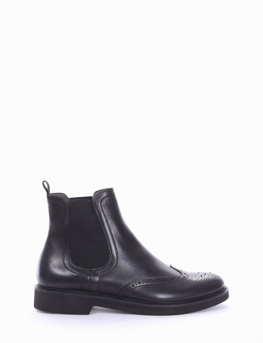 Botines tacón 2 cm negro cuero
