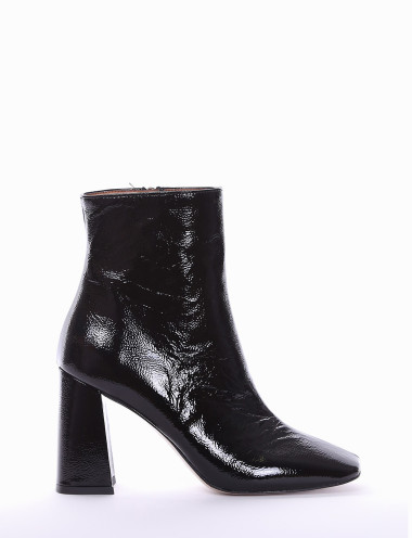 Botines de tacón alto tacón 9 cm negro charol