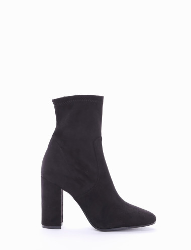 Botines de tacón alto tacón 9 cm negro ante