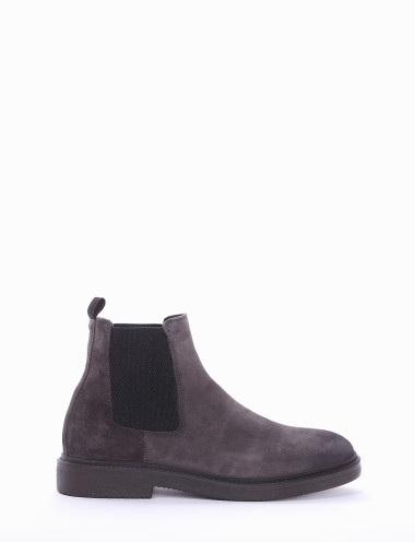 Botines tacón 2 cm gris ante