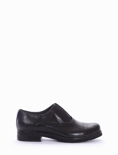 Zapatos de cordones tacón 2 cm negro cuero