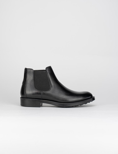 Botines tacón 2 cm negro cuero