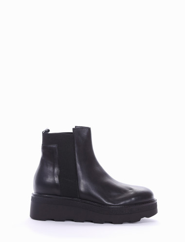 Botines de tacón alto tacón 7 cm negro cuero
