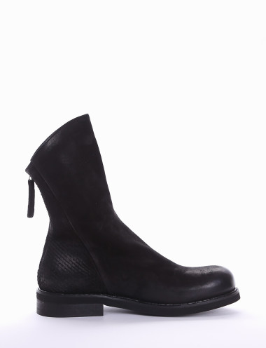 Botines de tacón bajo tacón 2 cm negro nobuk