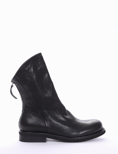 Low heel ankle boots heel 2 cm black leather
