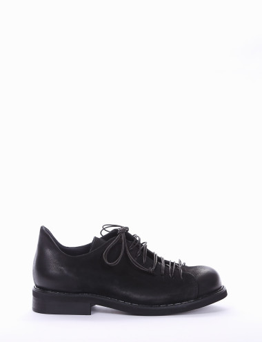 Zapatos de cordones tacón 2 cm negro nobuk