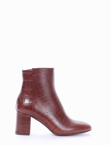 stivaletto tacco 6 cm cuoio