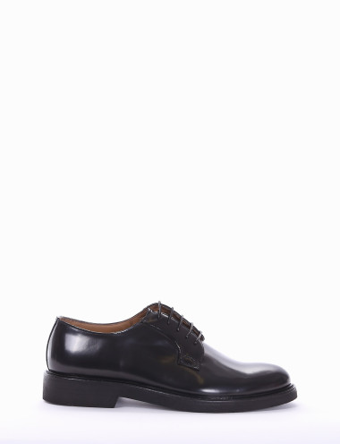 Zapatos de cordones tacón 2 cm negro cepillado