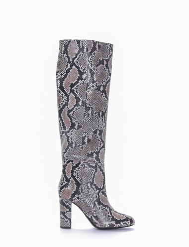 Botas de tacón alto tacón 8 cm multicolor cuero