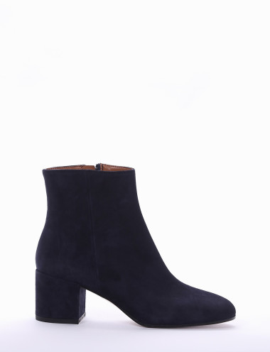 High heel ankle boots heel 5 cm blu chamois