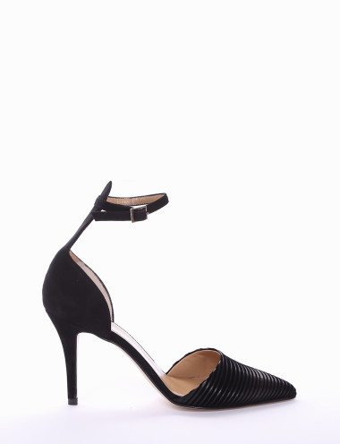 Zapatos de salón tacón 10 cm negro ante