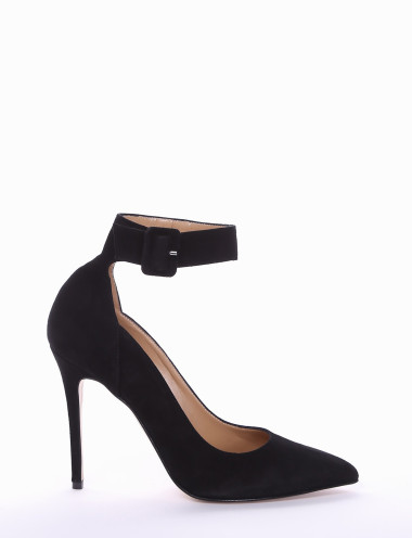 Zapatos de salón tacón 10 cm negro ante