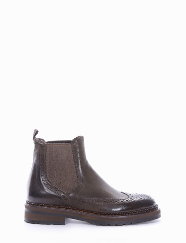 Botines de tacón bajo tacón 2 cm negro cuero