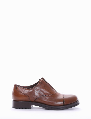 scarpa no lace tacco 2 cm cuoio