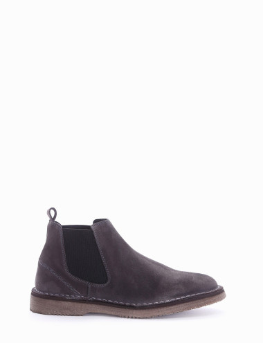 Ankle boots heel 2 cm grey chamois