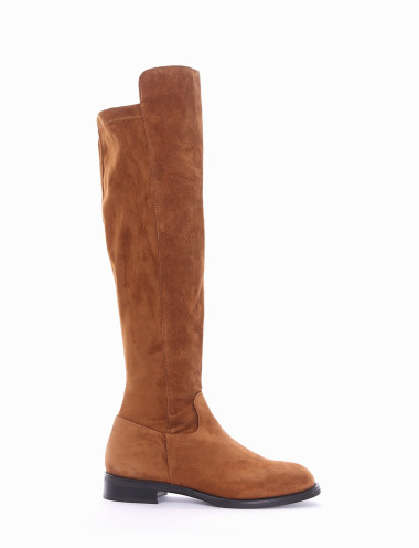 Low heel boots heel 2 cm brown chamois
