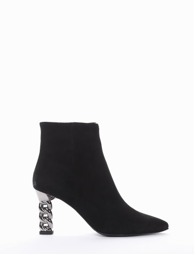 Botines de tacón alto tacón 8 cm negro ante