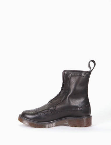 Botas militares tacón 2 cm negro cuero
