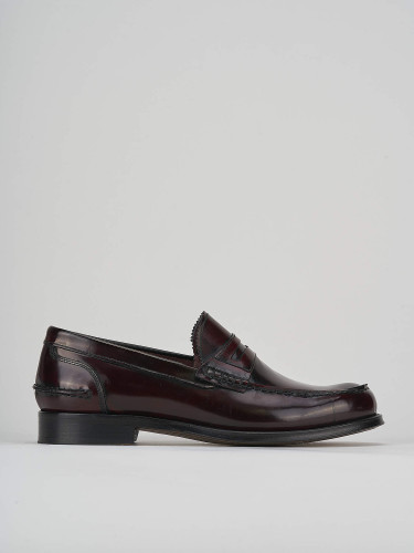 Mocasines tacón 2 cm burdeos cuero