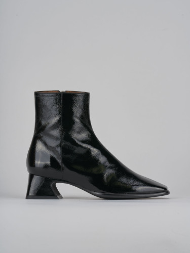 Botines de tacón alto tacón 5 cm negro cuero