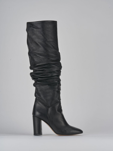 Stivali tacco 8cm pelle nero