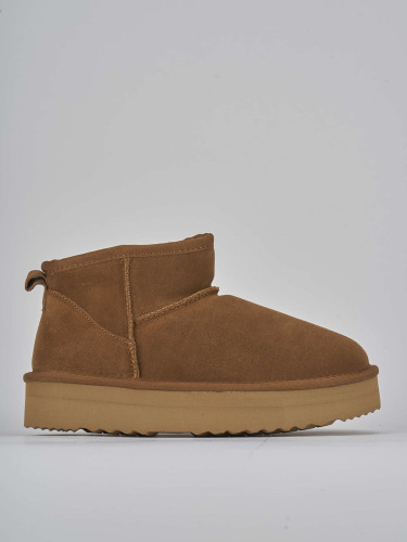 Stivaletti tacco 2cm camoscio marrone