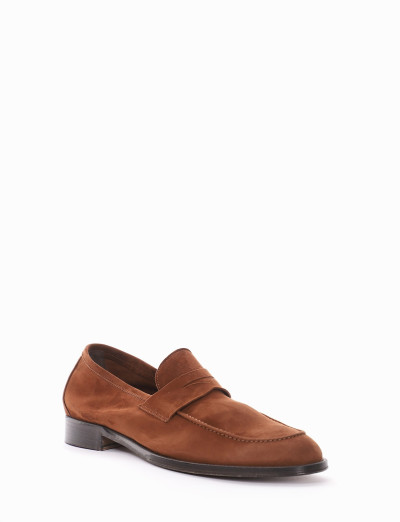 Loafers heel 2 cm brown chamois