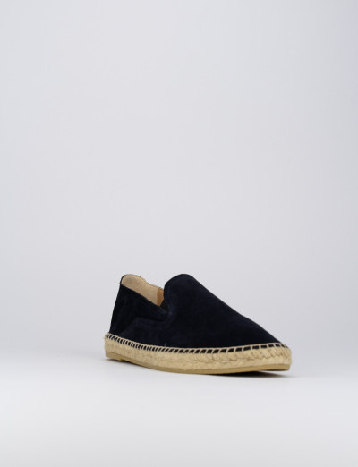 Espadrillas tacco 1cm camoscio blu