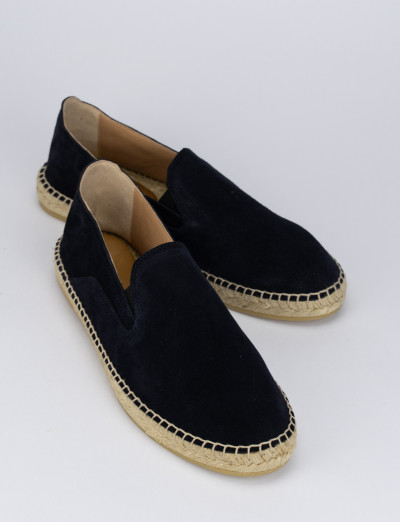 Espadrillas tacco 1cm camoscio blu