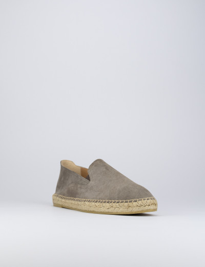 Espadrillas tacco 1cm camoscio grigio