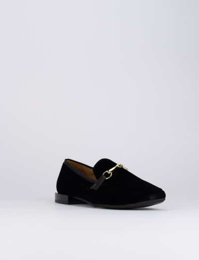 Mocassino tacco 1 cm nero velluto