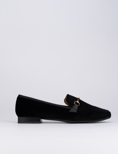 Mocassino tacco 1 cm nero velluto