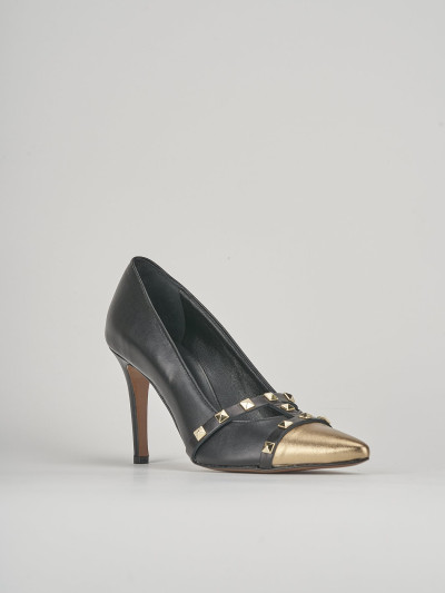 Décolleté e slingback tacco 8cm pelle nero