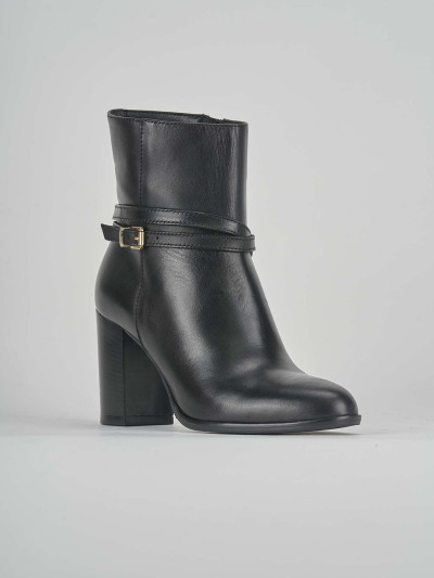 Stivaletti tacco 6cm pelle nero