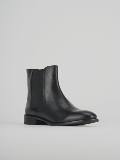 Stivaletti tacco 1cm pelle nero