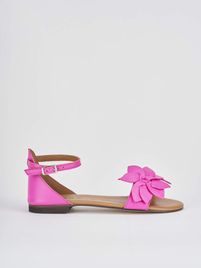 Sandalo tacco 1 cm rosa pelle