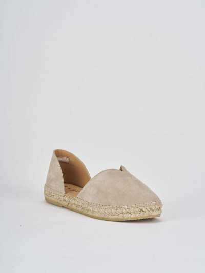 Espadrillas tacco 2cm camoscio beige