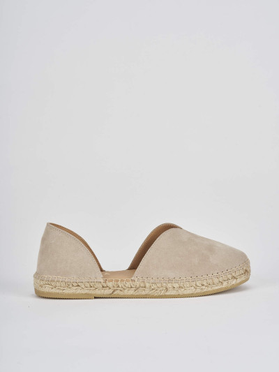 Espadrillas tacco 2cm camoscio beige