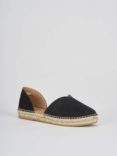 Espadrillas tacco 2cm camoscio nero