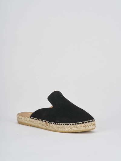 Espadrillas tacco 2cm camoscio nero