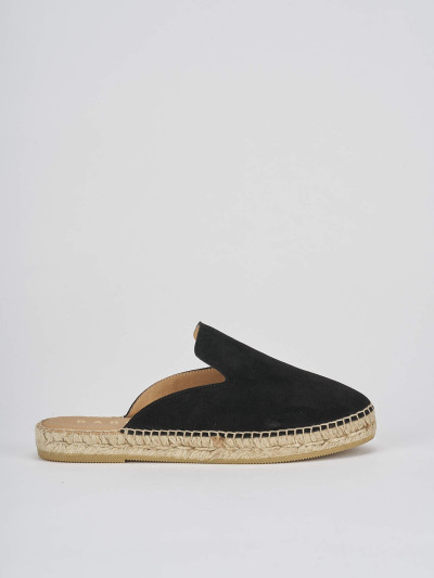 Espadrillas tacco 2cm camoscio nero