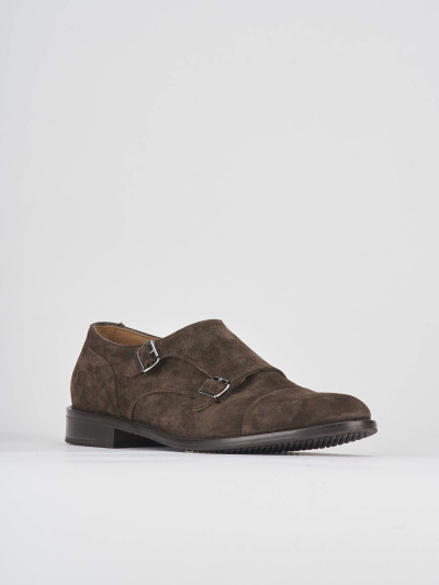 Scarpa monkstrap testa camoscio