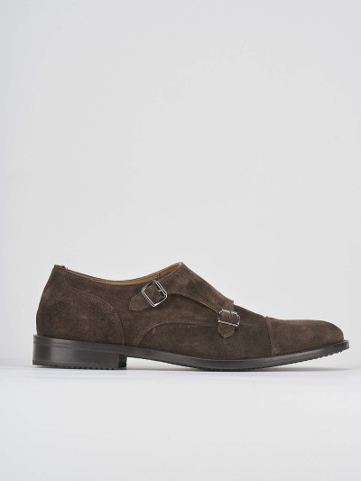 Scarpa monkstrap testa camoscio