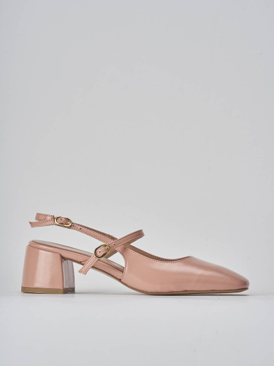 Décolleté e slingback tacco 5cm vernice rosa