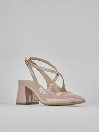Décolleté e slingback tacco 6cm vernice rosa