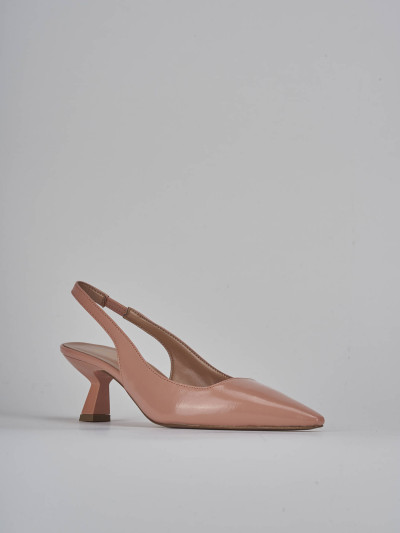 Décolleté e slingback tacco 6cm vernice rosa