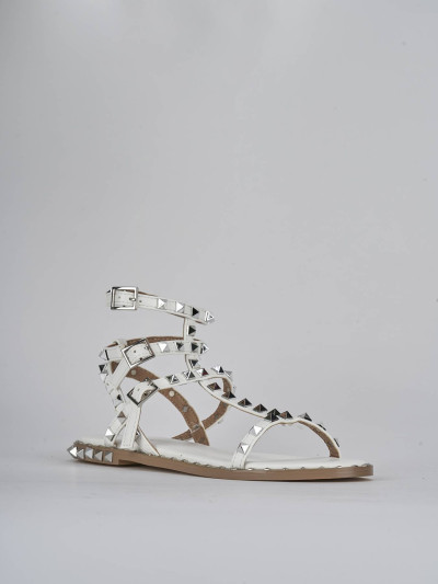 Sandali tacco 1cm pelle bianco