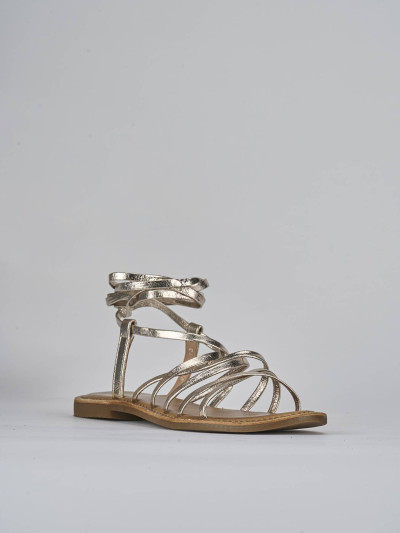 Sandali tacco 1cm pelle oro