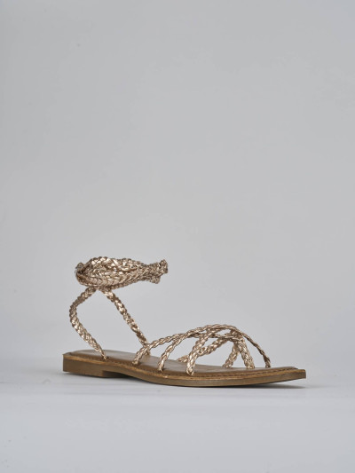 Sandali tacco 1cm pelle bronzo
