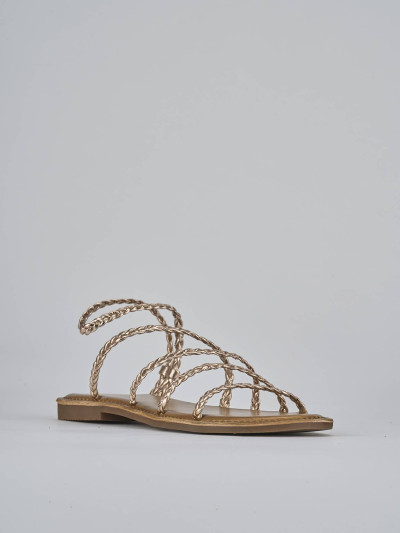 Sandali tacco 1cm pelle bronzo